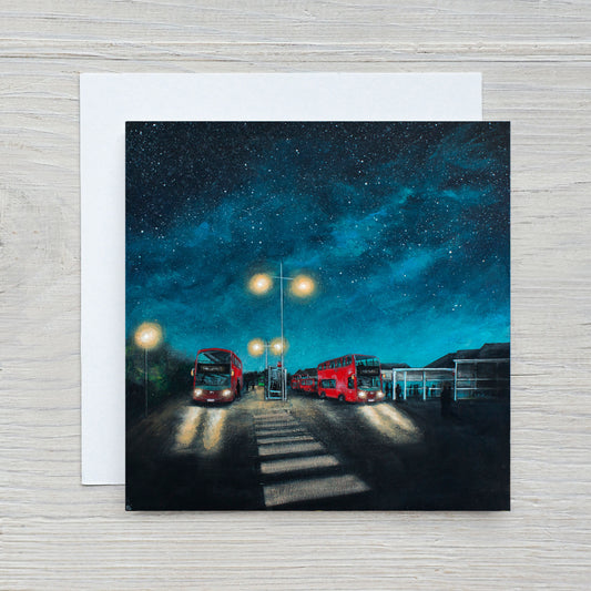 Night Bus Greeting Card