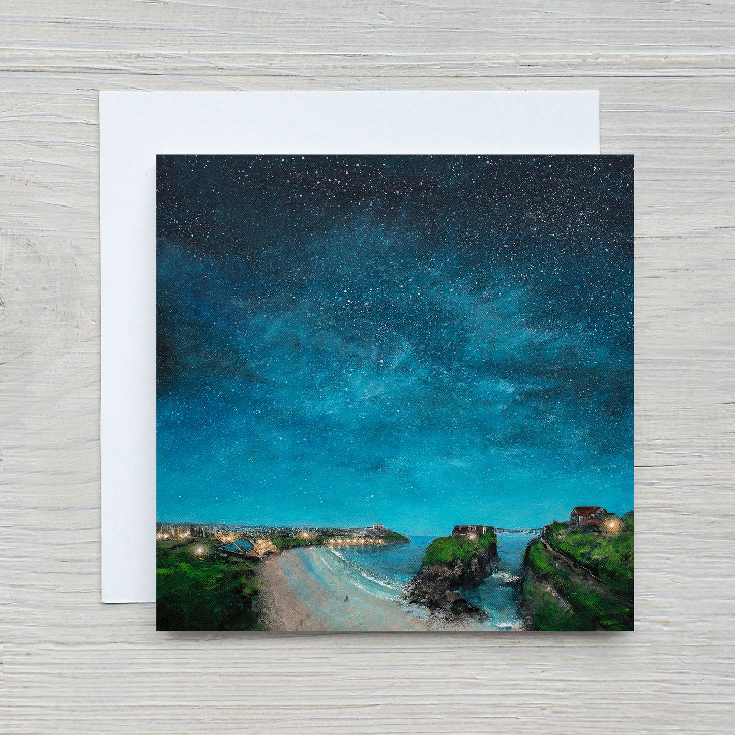 Stargazing from the Beach, Newquay Greeting Card