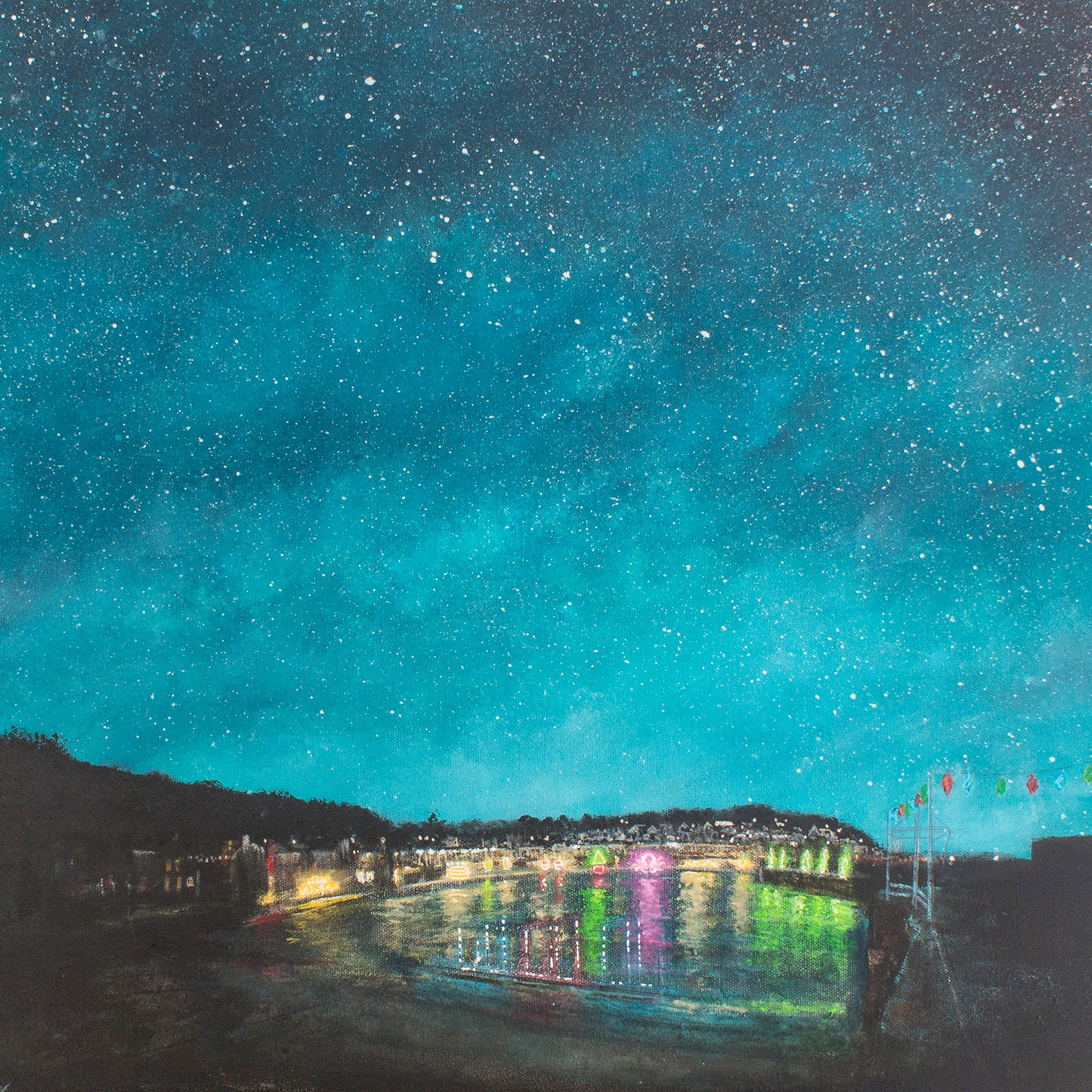 Mousehole Harbour Lights Original Art