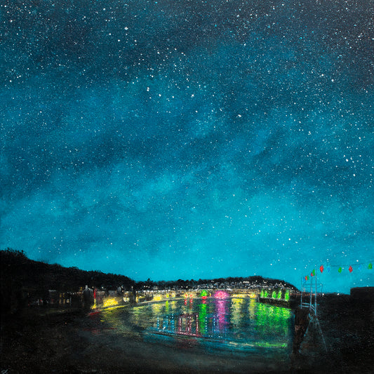 Mousehole Harbour Lights Original Art
