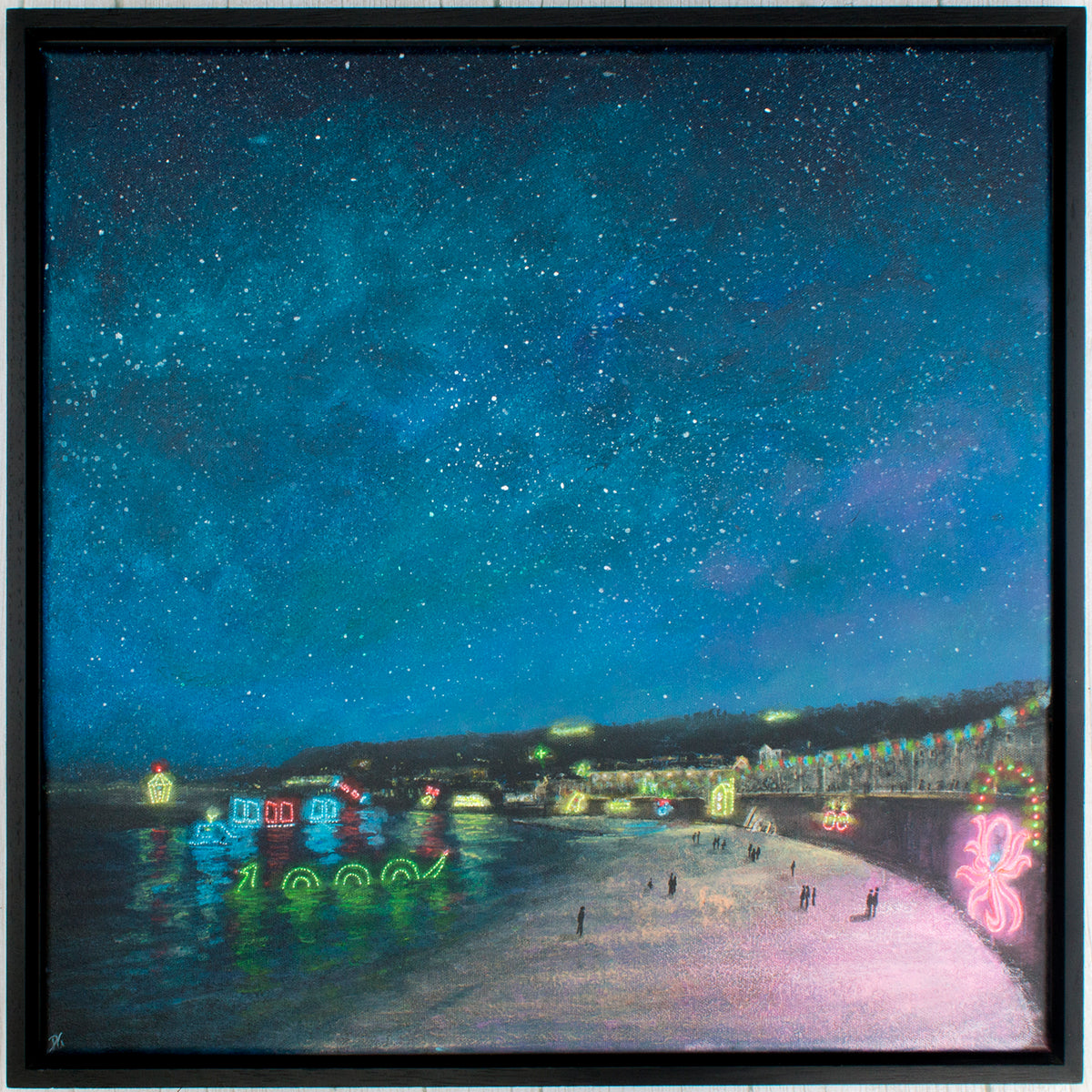 Mousehole Lights Pink Octopus Original Art