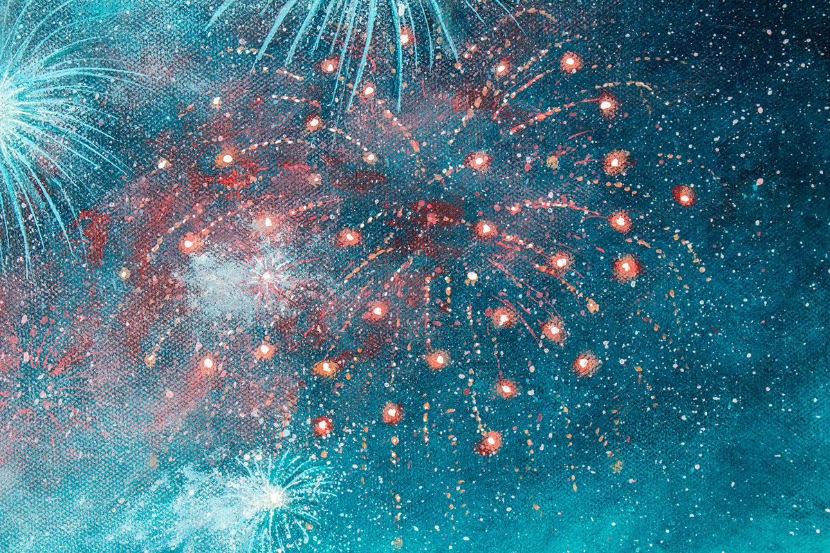 Newquay Harbour Fireworks Original Art