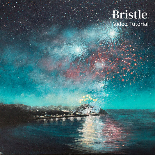 Newquay Harbour Fireworks Original Art