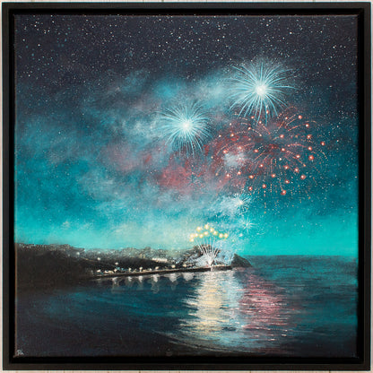 Newquay Harbour Fireworks Original Art