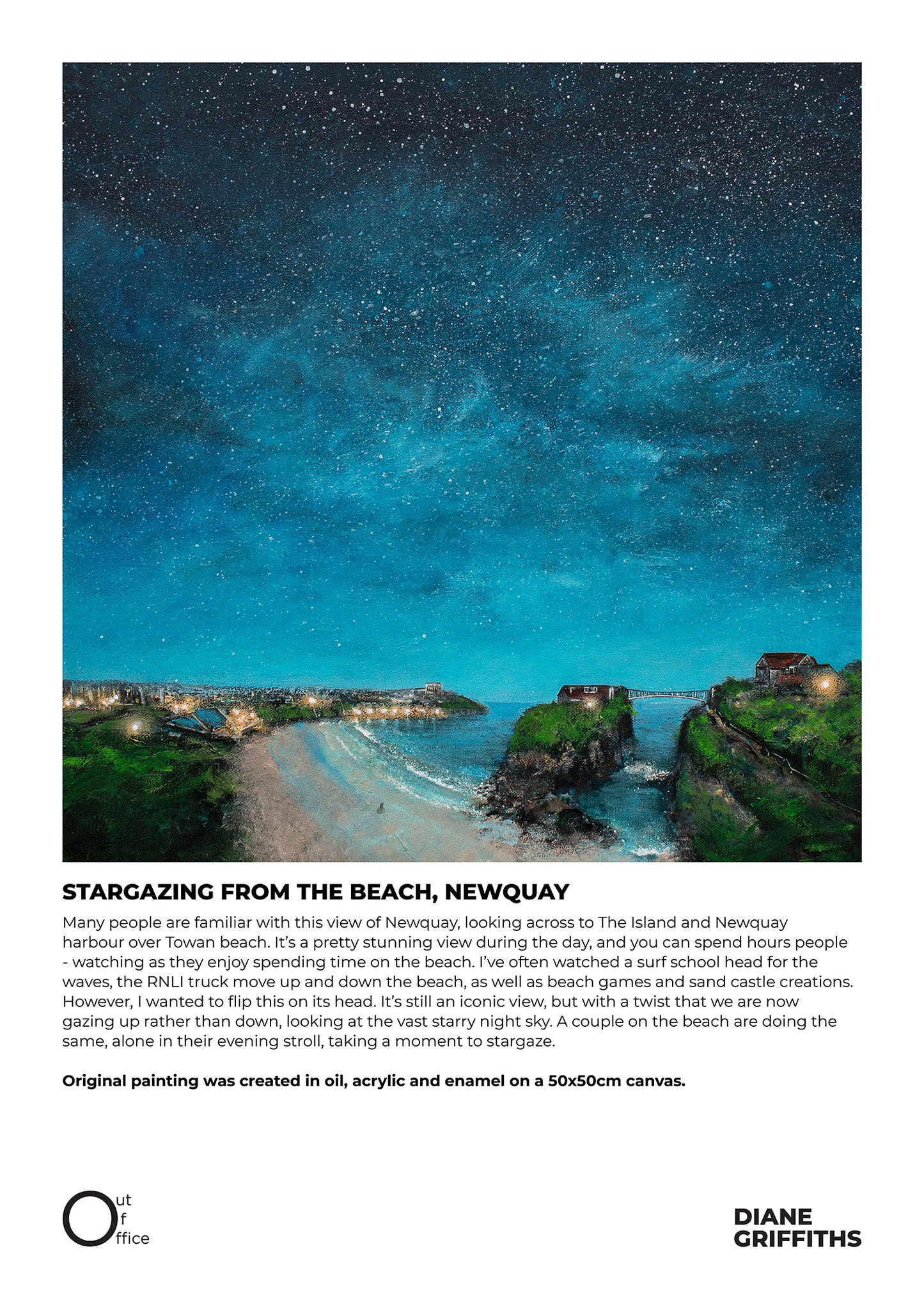 Stargazing from the Beach, Newquay Original Art