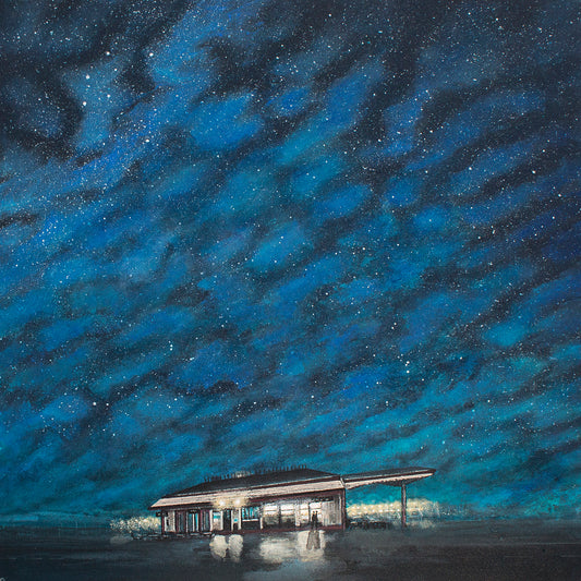 Embankment Bistro at Night Original Art