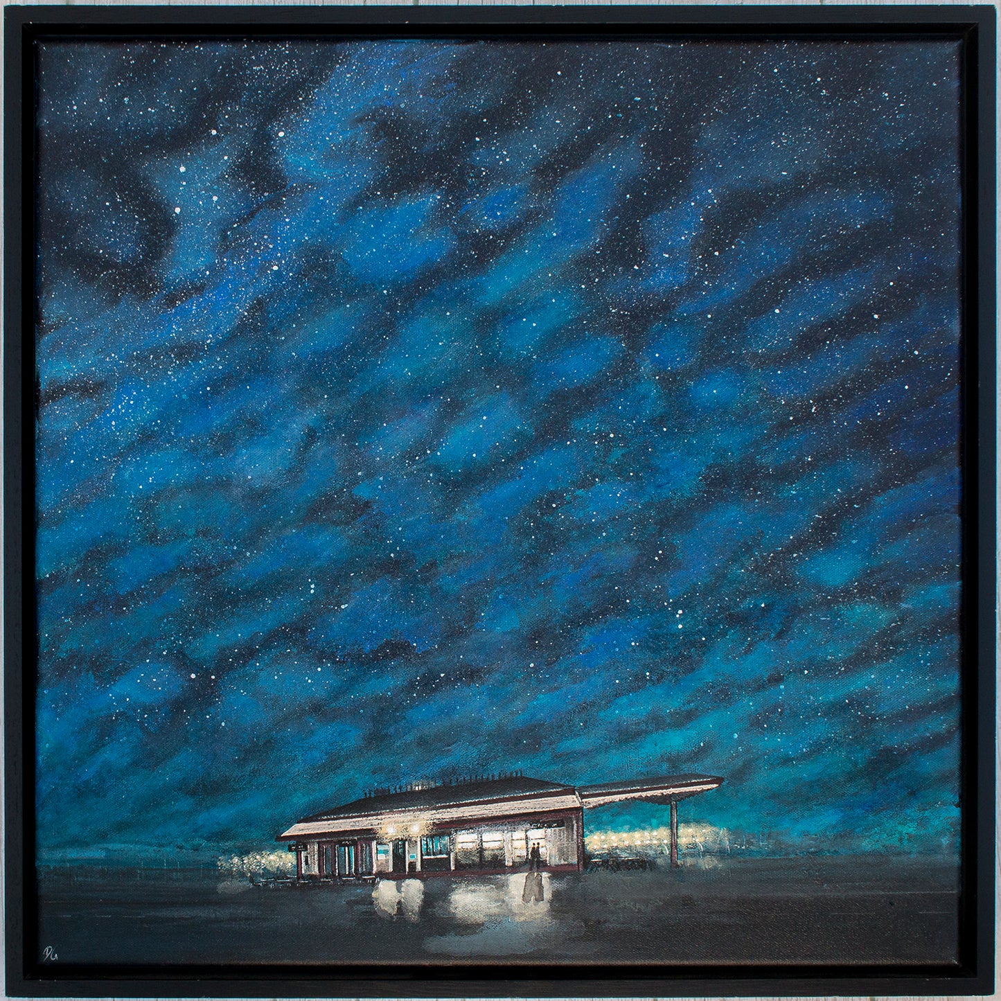 Embankment Bistro at Night Original Art
