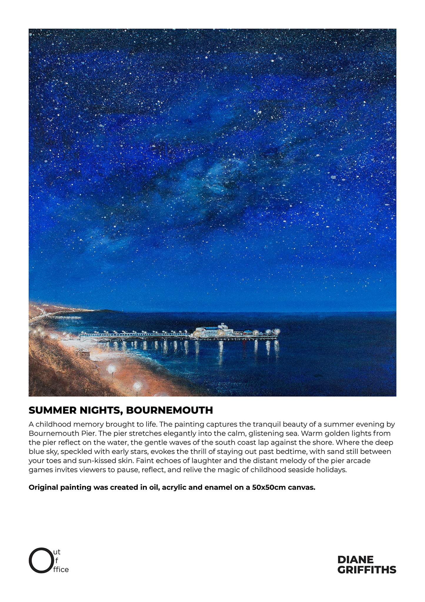 Summer Nights Bournemouth Pier Original Art