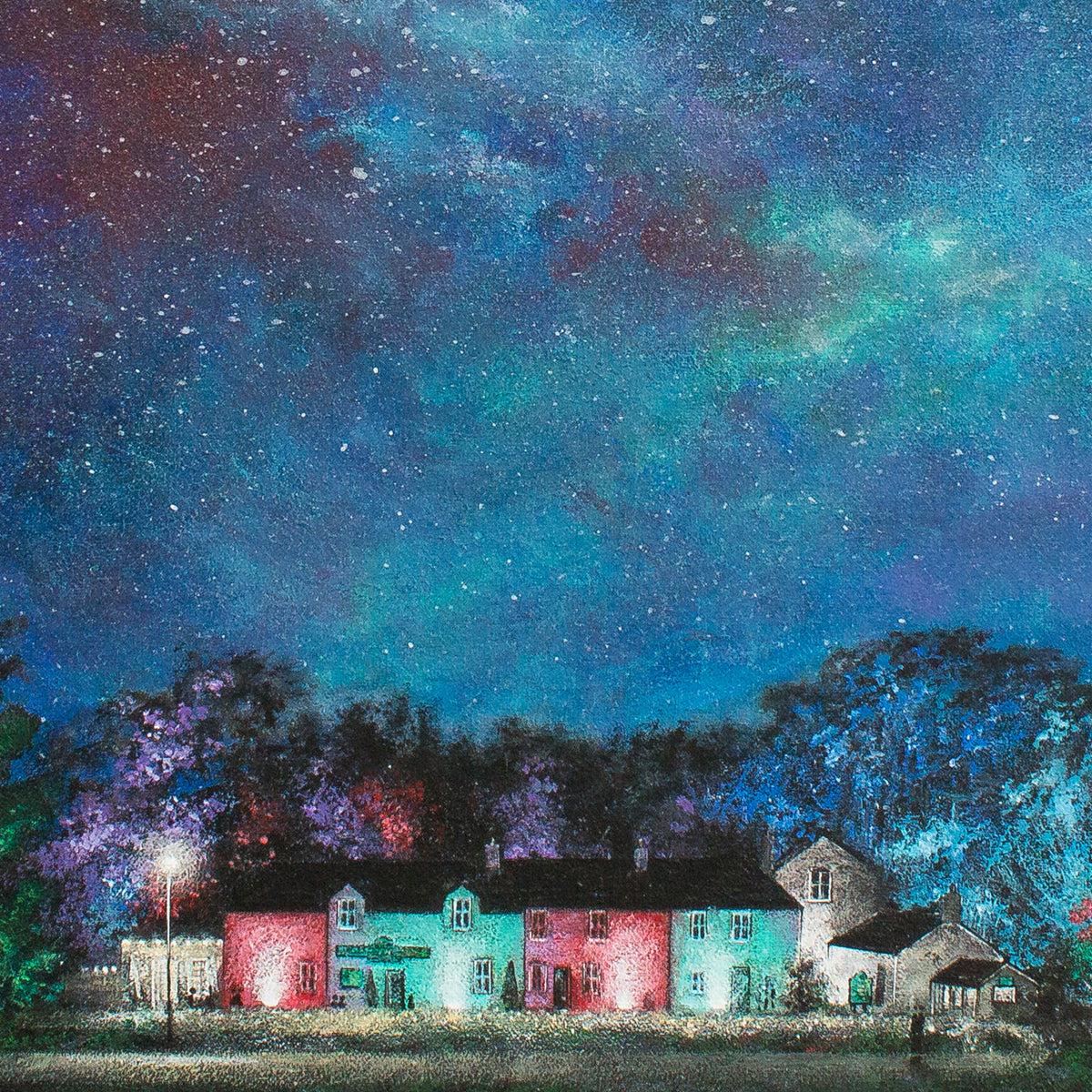 Trenance Cottages at Night Original Art