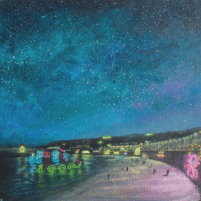 Mousehole Lights Pink Octopus Original Art
