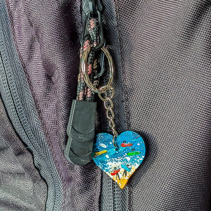 Hand Painted Heart Keyring