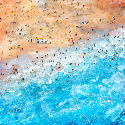 Busy Fistral Beach Original Art